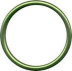 Green aluminium rings for baby slings, size L